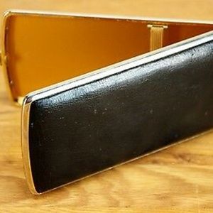 Vintage VH Leather & Brass Cigarette Case